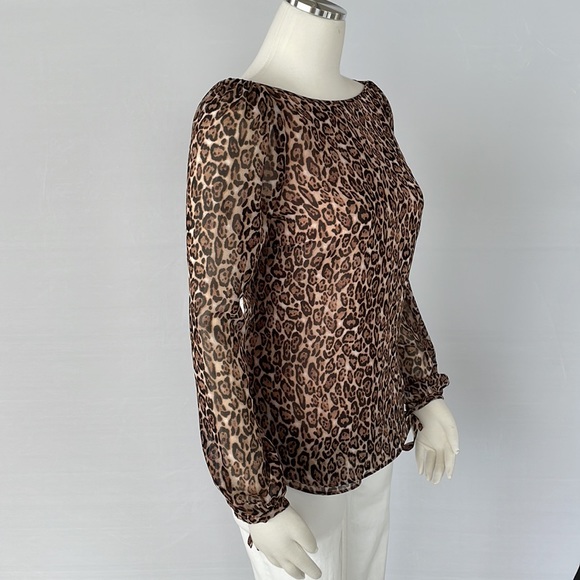 NWT WHBM Leopard Reversible Blouse Size 0 - Picture 7 of 16